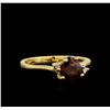 Image 1 : Garnet and Diamond Ring - 14KT Yellow Gold