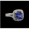 Image 1 : 14KT Two-Tone Gold 4.29 ctw Tanzanite and Diamond Ring