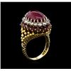 Image 4 : 19.40 ctw Ruby and Diamond Ring - 18KT Two-Tone Gold