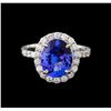 Image 2 : 4.22 ctw Tanzanite and Diamond Ring - 14KT White Gold