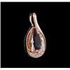 Image 2 : 14KT Rose Gold 1.69 ctw Morganite and Diamond Pendant