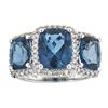 Image 1 : 6.77 ctw London Blue Topaz and Diamond Ring - 14KT White Gold