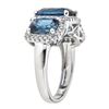 Image 2 : 6.77 ctw London Blue Topaz and Diamond Ring - 14KT White Gold
