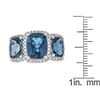 Image 4 : 6.77 ctw London Blue Topaz and Diamond Ring - 14KT White Gold