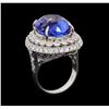 Image 4 : GIA Cert 19.95 ctw Tanzanite and Diamond Ring - 14KT White Gold