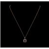 Image 1 : 1.14 ctw Sapphire and Brown and White Diamond Pendant & Chain - 14KT Rose Gold