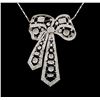 Image 2 : 5.10 ctw Diamond Brooch - 14KT White Gold