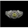 Image 2 : 0.95 ctw Yellow Diamond Ring - 14KT White Gold