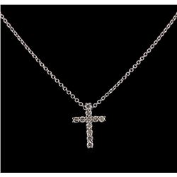 0.31 ctw Diamond Cross Pendant With Chain - 14KT White Gold