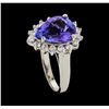 Image 4 : 3.84 ctw Tanzanite and Diamond Ring - 14KT White Gold