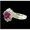 Image 1 : 1.13 ctw Ruby and Diamond Ring - Platinum