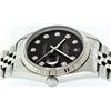 Image 8 : Rolex Mens SS Black Diamond Datejust Quickset Sapphire Wristwatch