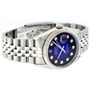 Image 2 : Rolex Mens SS Blue Vignette Diamond Datejust Quickset Wristwatch