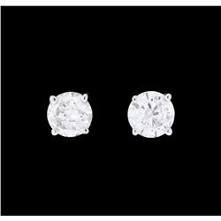 1.33 ctw Diamond Earrings - 14KT White Gold