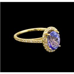 14KT Yellow Gold 1.50 ctw Tanzanite and Diamond Ring