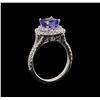 Image 4 : 14KT White Gold 1.47 ctw Tanzanite and Diamond Ring