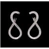 0.90 ctw Diamond Earrings - 14KT White Gold