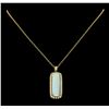 Image 1 : 10.88 ctw Opal and Diamond Pendant With Chain - 14KT Yellow Gold