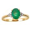 Image 1 : 1.22 ctw Emerald and Diamond Ring - 14KT Yellow Gold