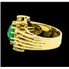 Image 3 : 2.50 ctw Emerald and Diamond Ring - 14KT Yellow Gold