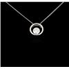 Image 2 : 0.33 ctw Diamond Pendant And Chain - 14KT White Gold