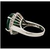 Image 3 : 6.65 ctw Emerald and Diamond Ring - 14KT White Gold