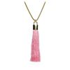 Image 2 : Silk Tassel Square Pendant Necklace - Gold Plated