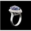 Image 3 : 6.31 ctw Tanzanite and Diamond Ring - 14KT White Gold