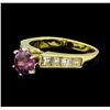 Image 1 : 1.06 ctw Ruby and Diamond Ring - 18KT Yellow Gold