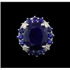 Image 2 : 14KT White Gold 15.52 ctw Sapphire and Diamond Ring