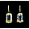 Image 1 : 18.00 ctw Aquamarine And Diamond Earrings - 18KT Yellow Gold