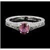 Image 2 : 0.83 ctw Ruby and Diamond Ring - Platinum