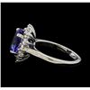 Image 3 : 4.03 ctw Tanzanite and Diamond Ring - 14KT White Gold