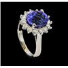 Image 4 : 4.03 ctw Tanzanite and Diamond Ring - 14KT White Gold