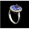 Image 4 : 3.54 ctw Tanzanite and Diamond Ring - 14KT White Gold