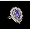 14KT White Gold 4.29 ctw Tanzanite and Diamond Ring