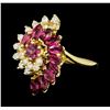 Image 1 : 1.20 ctw Ruby and Diamond Ring - 14KT Yellow Gold