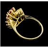 Image 3 : 1.20 ctw Ruby and Diamond Ring - 14KT Yellow Gold