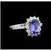 Image 1 : 14KT White Gold 1.43 ctw Tanzanite and Diamond Ring