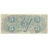 Image 2 : 1863 $5 The Confederate States of America Note T-60 CC