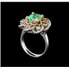 Image 4 : 14KT White Gold 2.96 ctw Emerald and Diamond Ring
