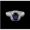 Image 2 : 1.60 ctw Sapphire and Diamond Ring - 14KT White Gold