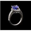 Image 4 : 14KT White Gold 2.87 ctw Tanzanite and Diamond Ring
