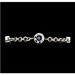 1.35 ctw Diamond Evil Eye Bracelet - 14KT White Gold