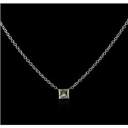 14KT White Gold 0.20 ctw Diamond Solitaire Necklace