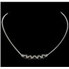 Image 2 : 2.70 ctw Sapphire and Diamond Necklace - 14KT White Gold