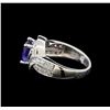 Image 3 : 14KT White Gold 2.13 ctw Tanzanite and Diamond Ring