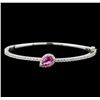 Image 1 : 1.08 ctw Pink Sapphire and Diamond Bracelet - 14KT White Gold