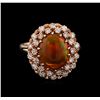 Image 2 : 3.18 ctw Opal and Diamond Ring - 14KT Rose Gold