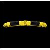 Image 1 : Onyx Bangle Bracelet with Safety Chain - 22KT Yellow Gold